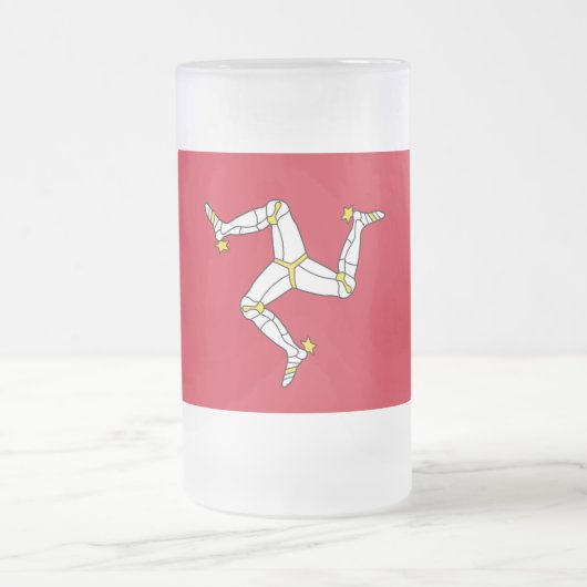 Tasse aus mattiertem Glas mit Isle of Man (Mittel)