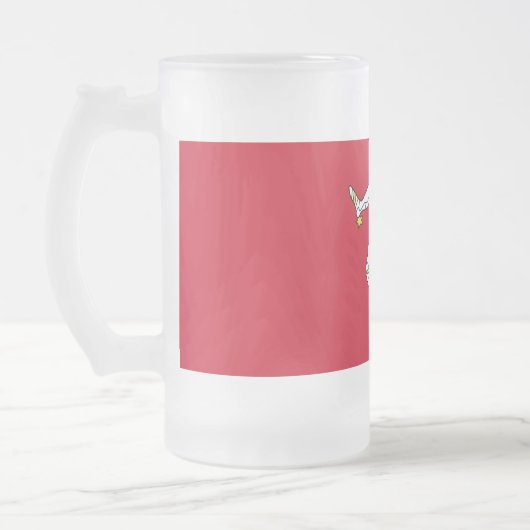 Tasse aus mattiertem Glas mit Isle of Man (Links)