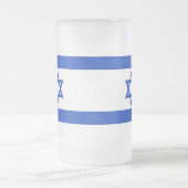Tasse aus mattiertem Glas mit israelischer Flagge (Mittel)