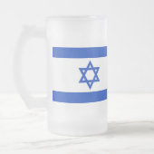 Tasse aus mattiertem Glas mit israelischer Flagge (Links)
