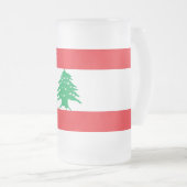 Tasse aus mattiertem Glas mit libanesischer Flagge (VorderseiteRechts)