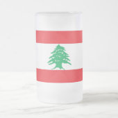 Tasse aus mattiertem Glas mit libanesischer Flagge (Mittel)