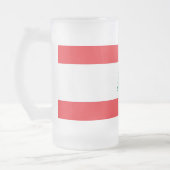Tasse aus mattiertem Glas mit libanesischer Flagge (Links)