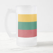 Tasse aus mattiertem Glas mit litauischer Flagge (Links)