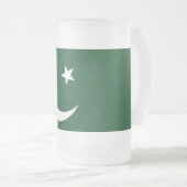 Tasse aus mattiertem Glas mit pakistanischer Flagg (VorderseiteRechts)