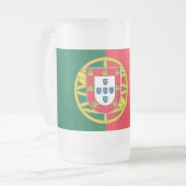 Tasse aus mattiertem Glas mit portugiesischer Flag (Vorderseite Links)