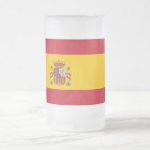 Tasse aus mattiertem Glas mit spanischer Flagge (Mittel)