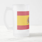 Tasse aus mattiertem Glas mit spanischer Flagge (Links)