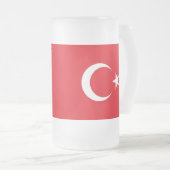 Tasse aus mattiertem Glas mit türkischer Flagge (VorderseiteRechts)