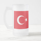Tasse aus mattiertem Glas mit türkischer Flagge (Links)