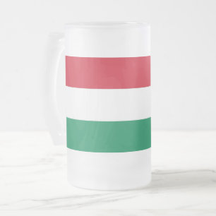 Tasse aus mattiertem Glas mit ungarischer Flagge