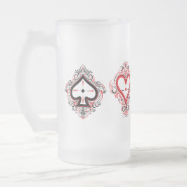 Tasse aus mattiertem Glas — Spades/Herz/Kreuz/Diam
