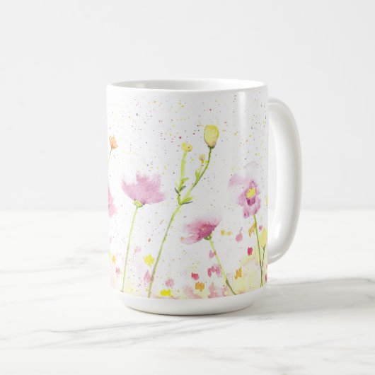 Tasse aus Mohn mit Wasserfarbe (VorderseiteRechts)
