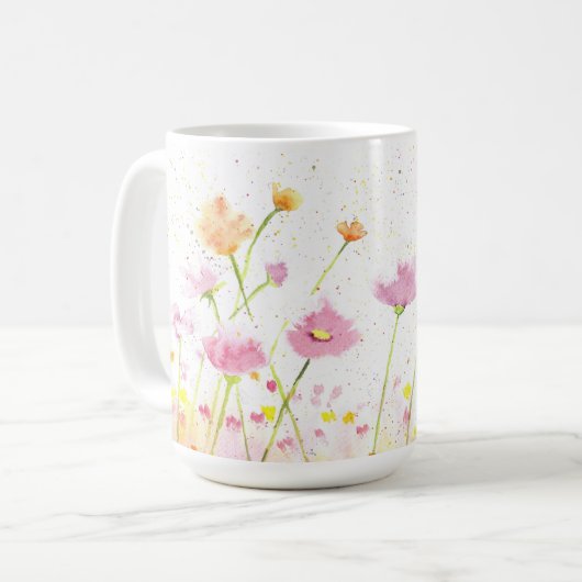 Tasse aus Mohn mit Wasserfarbe (Vorderseite Links)