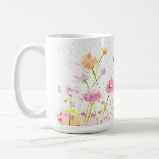 Tasse aus Mohn mit Wasserfarbe (Links)