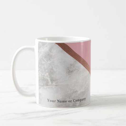 Tasse aus personalisierter Rose, Gold-Kupfer-Marmo (Links)