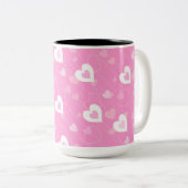 Tasse aus rosa und weißem Herzen (VorderseiteRechts)