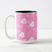 Tasse aus rosa und weißem Herzen (Links)