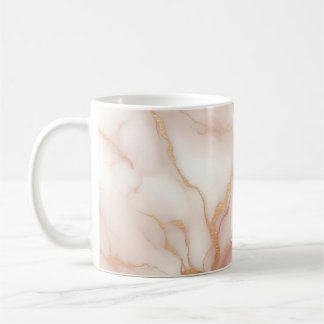 Tasse aus rosafarbenem Marmor mit goldenen Venen
