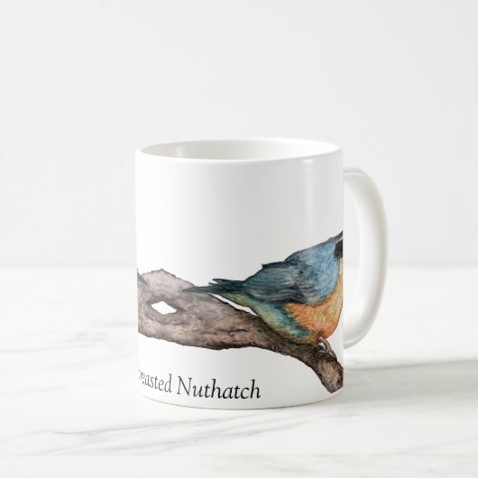 Tasse aus Rot-Brest-Nuthatch-Weißer Kaffee (VorderseiteRechts)