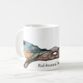 Tasse aus Rot-Brest-Nuthatch-Weißer Kaffee (Vorderseite Links)