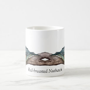Tasse aus Rot-Brest-Nuthatch-Weißer Kaffee