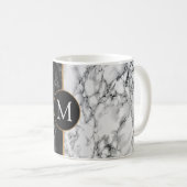 Tasse aus Schwarz-weißem Marmor - Sonderanfertigun (VorderseiteRechts)