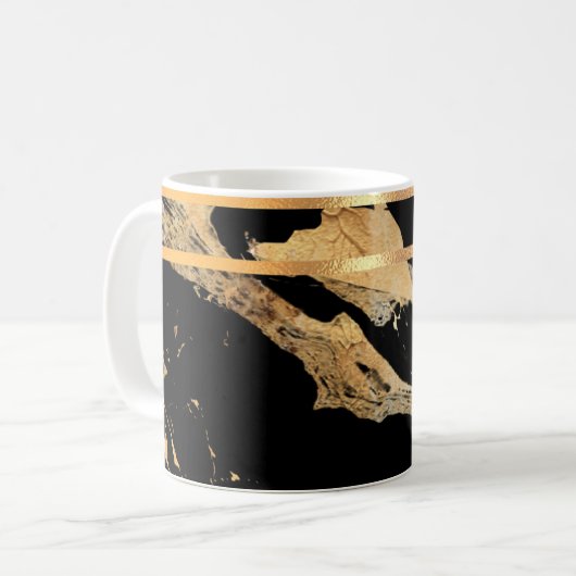 Tasse aus schwarzem Marmor und Goldmedaille (Vorderseite Links)