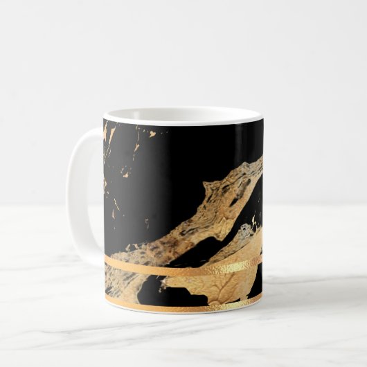 Tasse aus schwarzem Marmor und Goldmedaille (Vorderseite Links)
