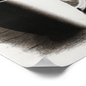 Tasse aus schwarzem und weißem Karkohlekaffee Zeic Poster (Ecke)