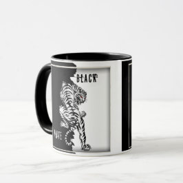 Tasse aus schwarzem und weißem Tiger