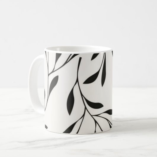 Tasse aus schwarzem Vorlagenkaffee (Vorderseite Links)