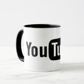 Tasse aus schwarzem Youtube (Vorderseite Links)