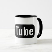 Tasse aus schwarzem Youtube (VorderseiteRechts)