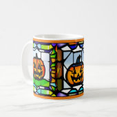 Tasse aus verkettetem Glas Halloween Pumpkin (Vorderseite Links)