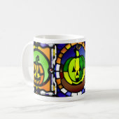 Tasse aus verkettetem Glas Halloween Pumpkin (Vorderseite Links)