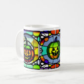 Tasse aus verkettetem Glas Halloween Pumpkin (Vorderseite Links)