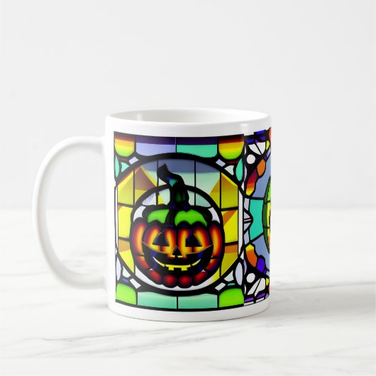 Tasse aus verkettetem Glas Halloween Pumpkin (Links)
