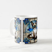 Tasse aus verkettetem Glas Siamese (Vorderseite Links)