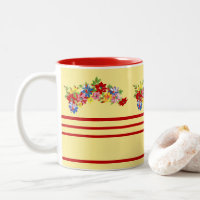 Tasse aus Vintagem Flor und Streifen