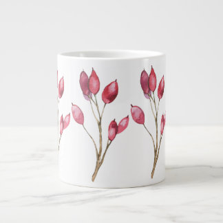 Tasse aus Weißporzellan mit roten Beeren