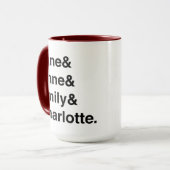 Tasse Austen und Bronten (Vorderseite Links)