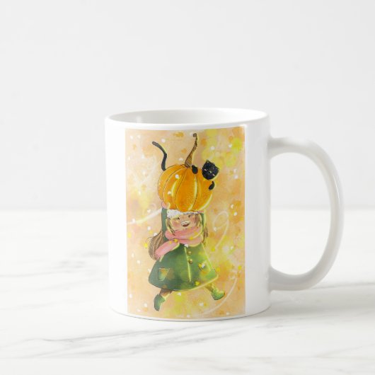 Tasse Autumn Pumpkin Girl and Cat (Rechts)