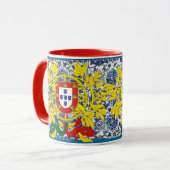 Tasse Azulejo mit portugiesischem Wappen (Vorderseite Links)