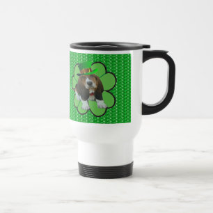 Tasse Baby Basset Hound Happy St. Patrick's Clover