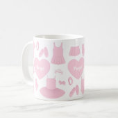 Tasse Ballettkleidung - Weißer Hintergrund (Vorderseite Links)