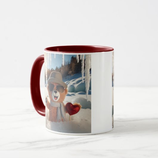 Tasse Bärchen mit Sonnenbrille und Herz (Vorderseite Links)