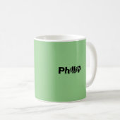 Tasse - Baseball-Player mit Namen auf Grün (VorderseiteRechts)