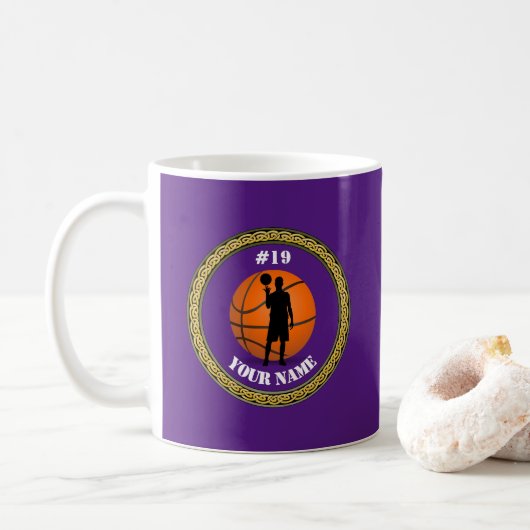 Tasse Basketball Player - Name und Nummer hinzufüg (Mit Donut)