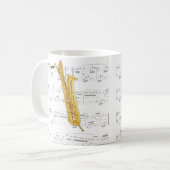Tasse - Bass-Saxophone mit Blattmusik (Vorderseite Links)